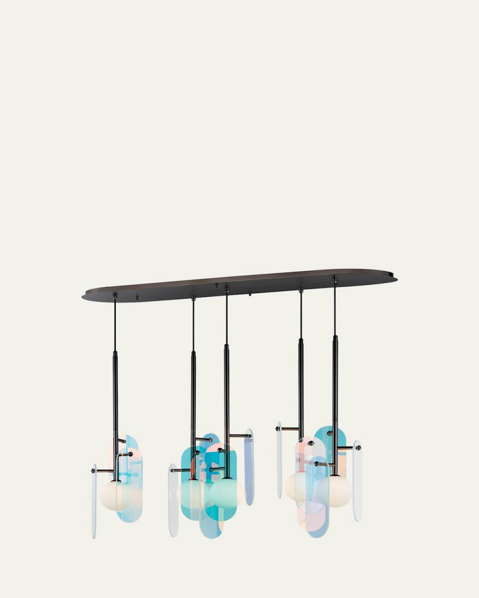x Nina Magon design from Studio M Megalith 5-Light Pendant Dichroic Glass